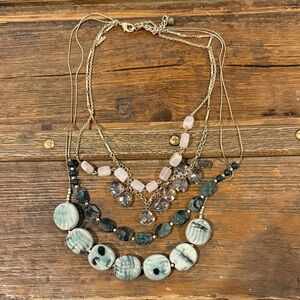 Y2K Anthropologie Multi-Layered Statement Necklace